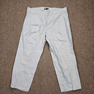 Eileen Fisher Pants Womens 10 Gray Linen Blend Straight Leg Italian Fabric